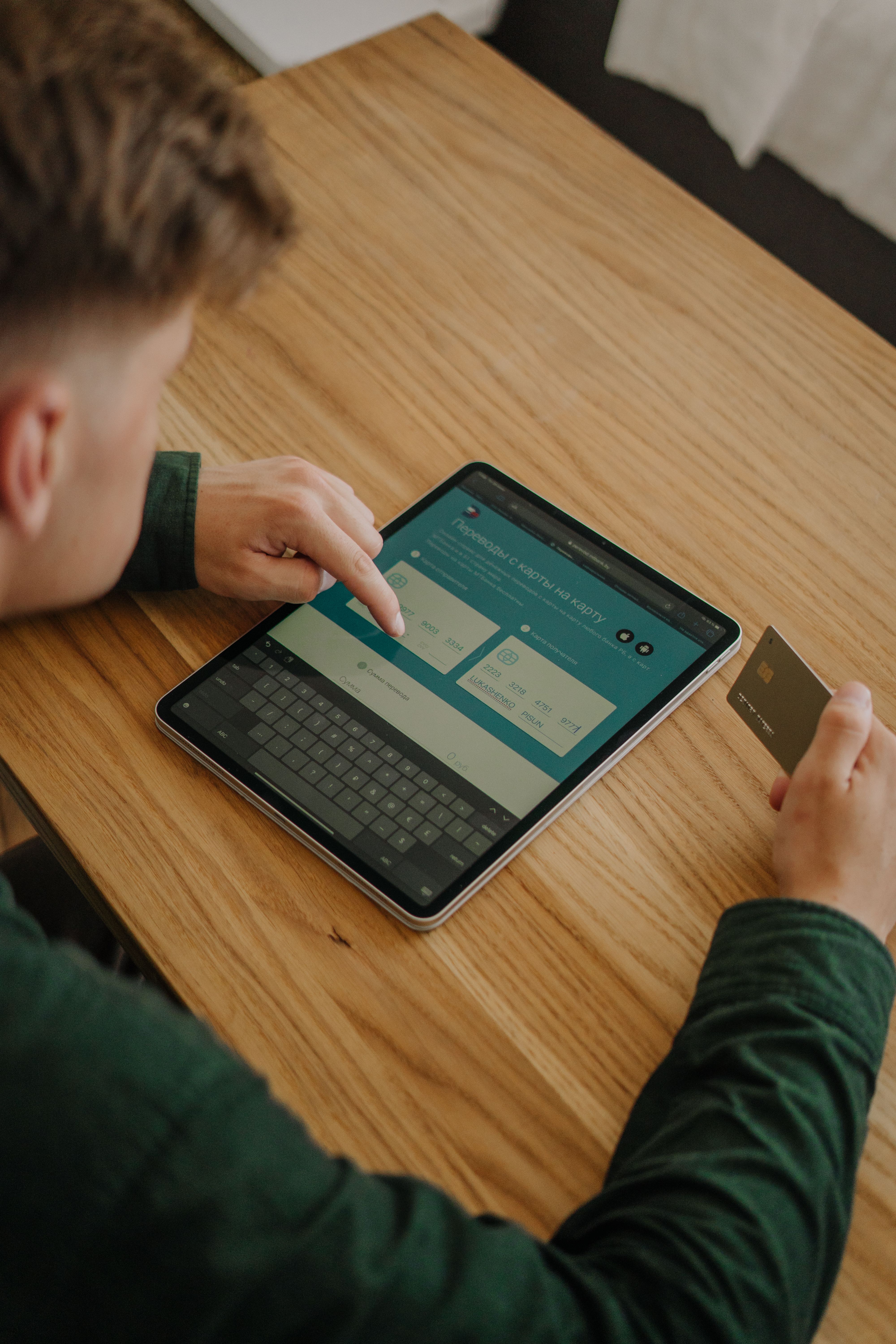 Resident paying a council bill from a tablet